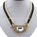 New arrival white freshwater pearl necklaces with crystalNew